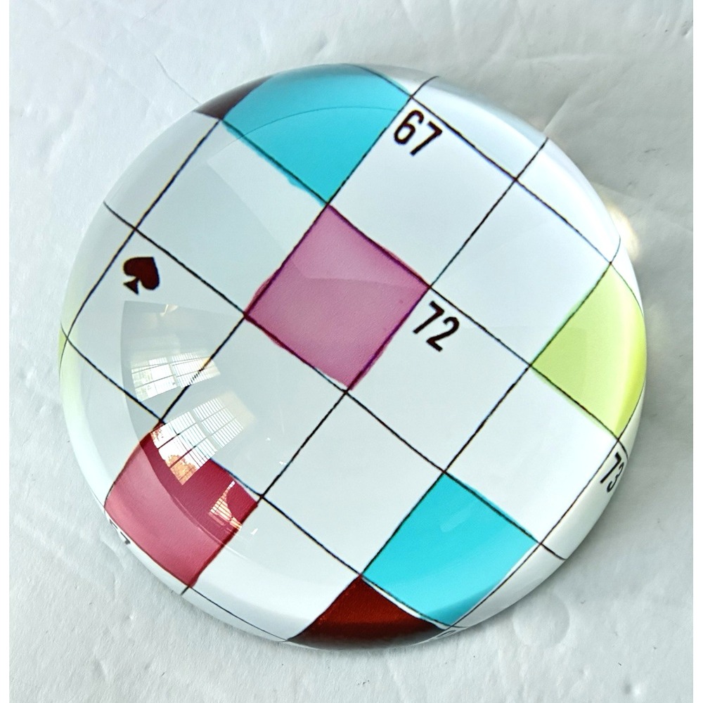 Kate Spade New York By Lenox Say The Word Crossword Puzzle Glass Paperweight 4"